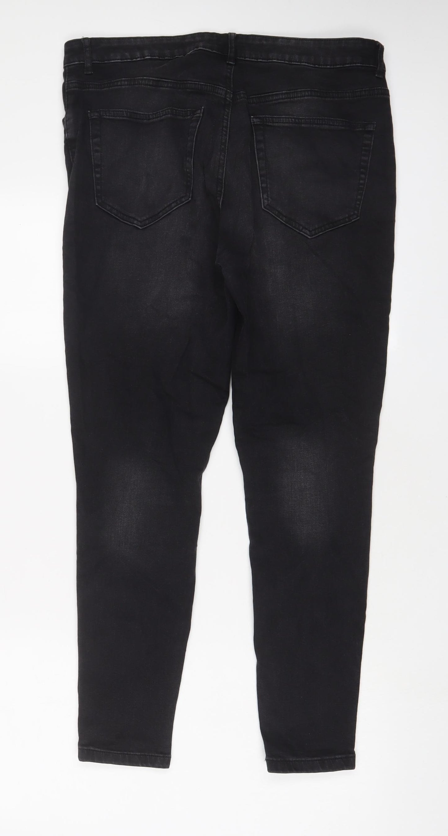 Denim & Co. Womens Grey Cotton Skinny Jeans Size 16 L28 in Regular Zip