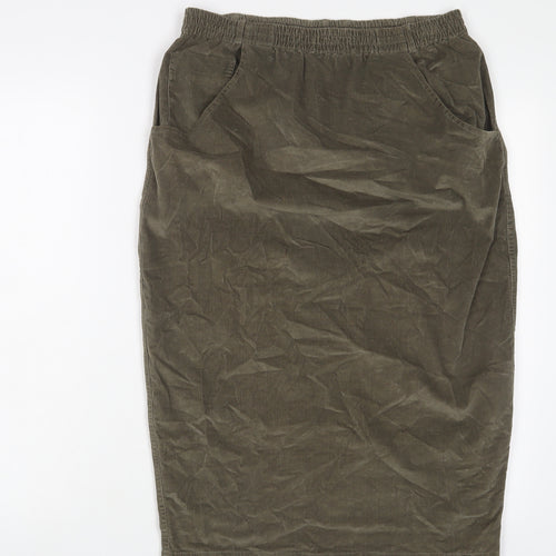 Masai Womens Green Cotton A-Line Skirt Size L