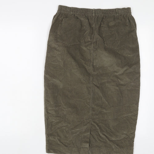 Masai Womens Green Cotton A-Line Skirt Size L