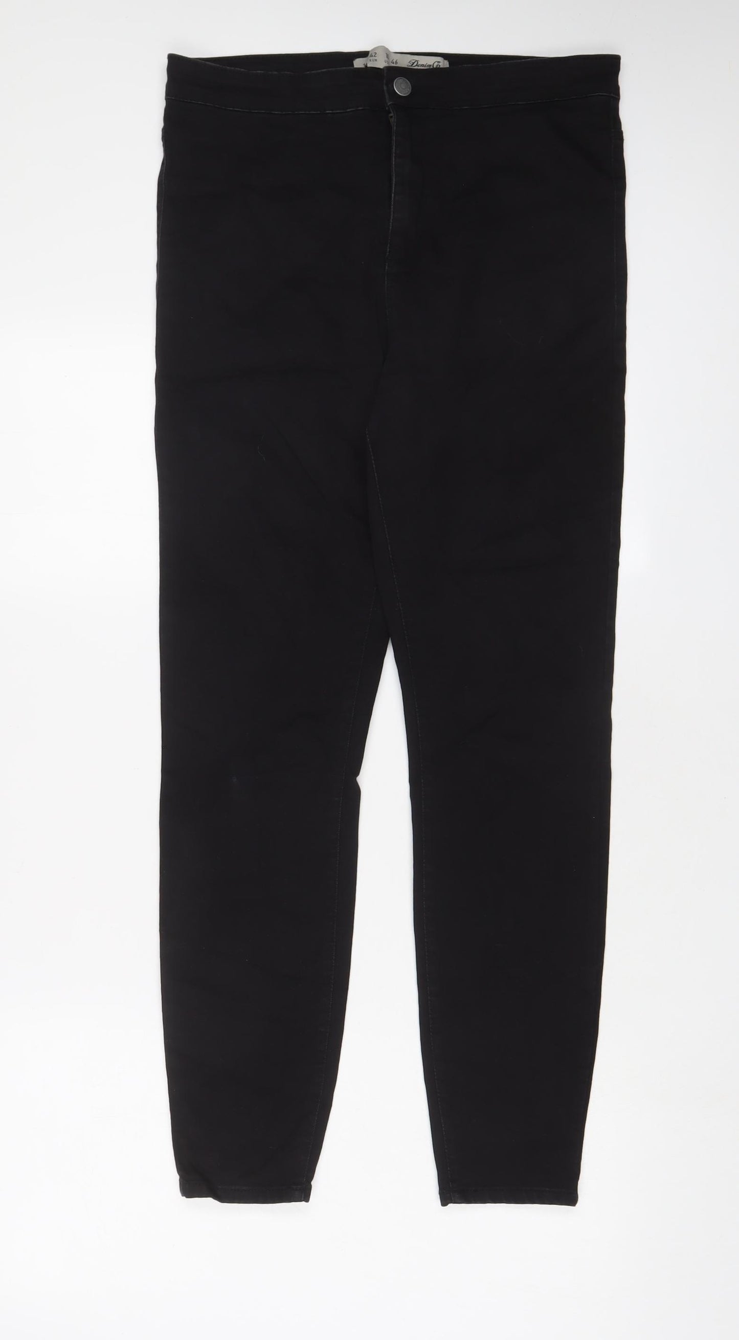 Denim & Co. Womens Black Cotton Skinny Jeans Size 14 L28 in Regular Zip