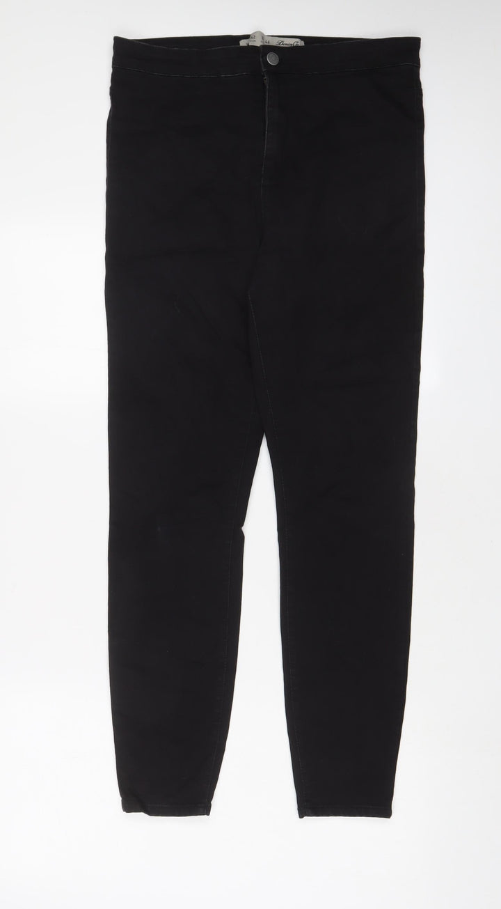 Denim & Co. Womens Black Cotton Skinny Jeans Size 14 L28 in Regular Zip