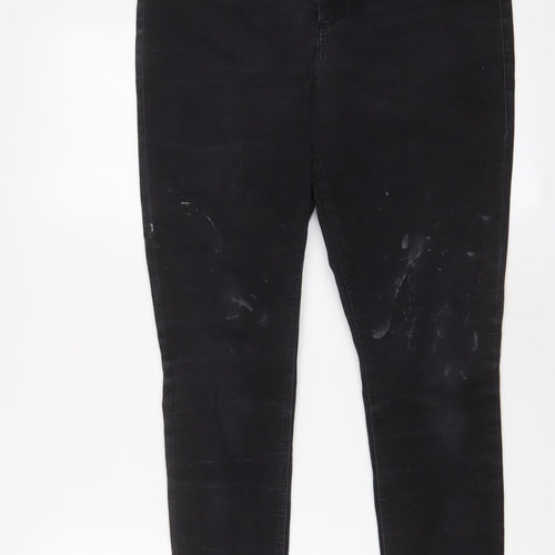 Topshop Womens Grey Cotton Skinny Jeans Size 34 in L30 in Regular Zip