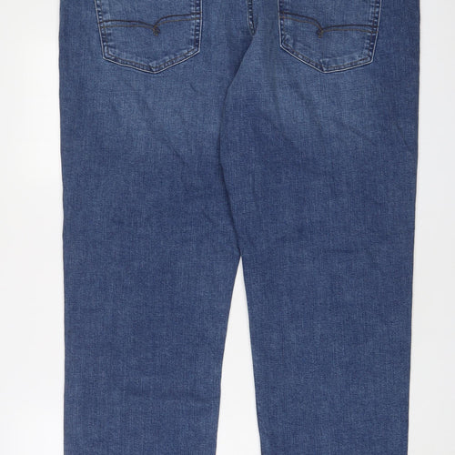 NEXT Mens Blue Cotton Straight Jeans Size 42 in L31 in Regular Zip