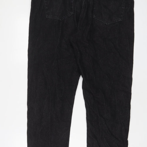 Jacamo Mens Black Cotton Straight Jeans Size 38 in L29 in Regular Zip - Short Leg