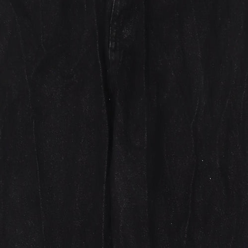 Jacamo Mens Black Cotton Straight Jeans Size 38 in L29 in Regular Zip - Short Leg