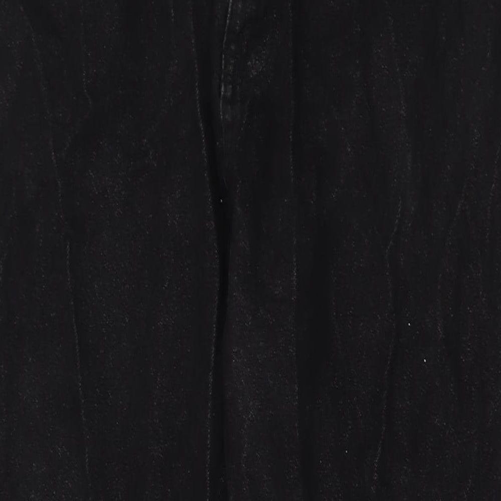 Jacamo Mens Black Cotton Straight Jeans Size 38 in L29 in Regular Zip - Short Leg