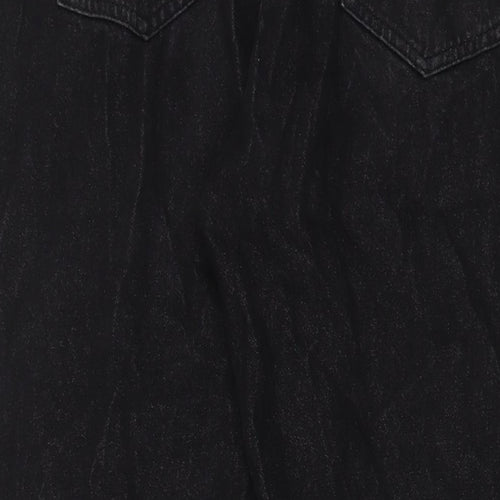 Jacamo Mens Black Cotton Straight Jeans Size 38 in L29 in Regular Zip - Short Leg