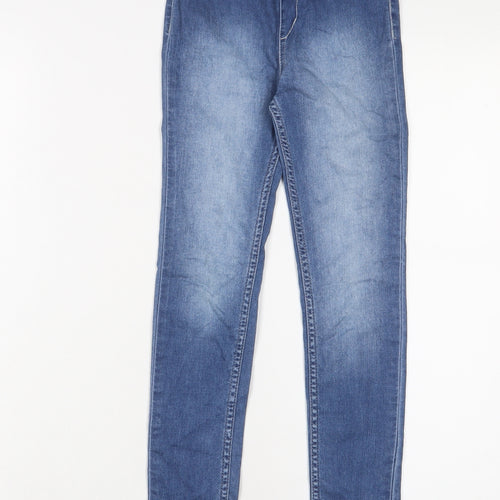 H&M Girls Blue Cotton Jegging Jeans Size 8-9 Years L23 in Regular Pullover