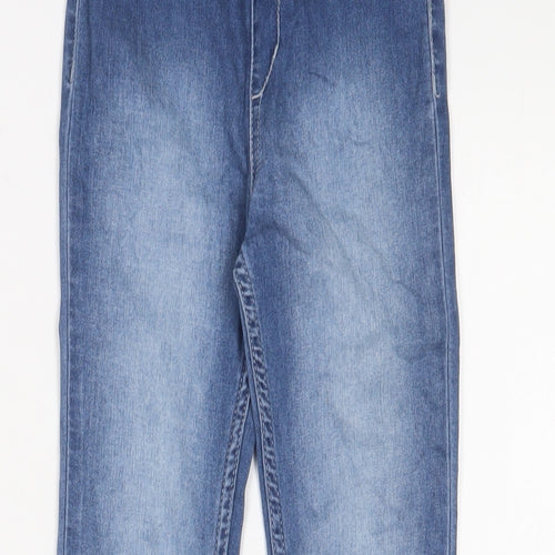H&M Girls Blue Cotton Jegging Jeans Size 8-9 Years L23 in Regular Pullover