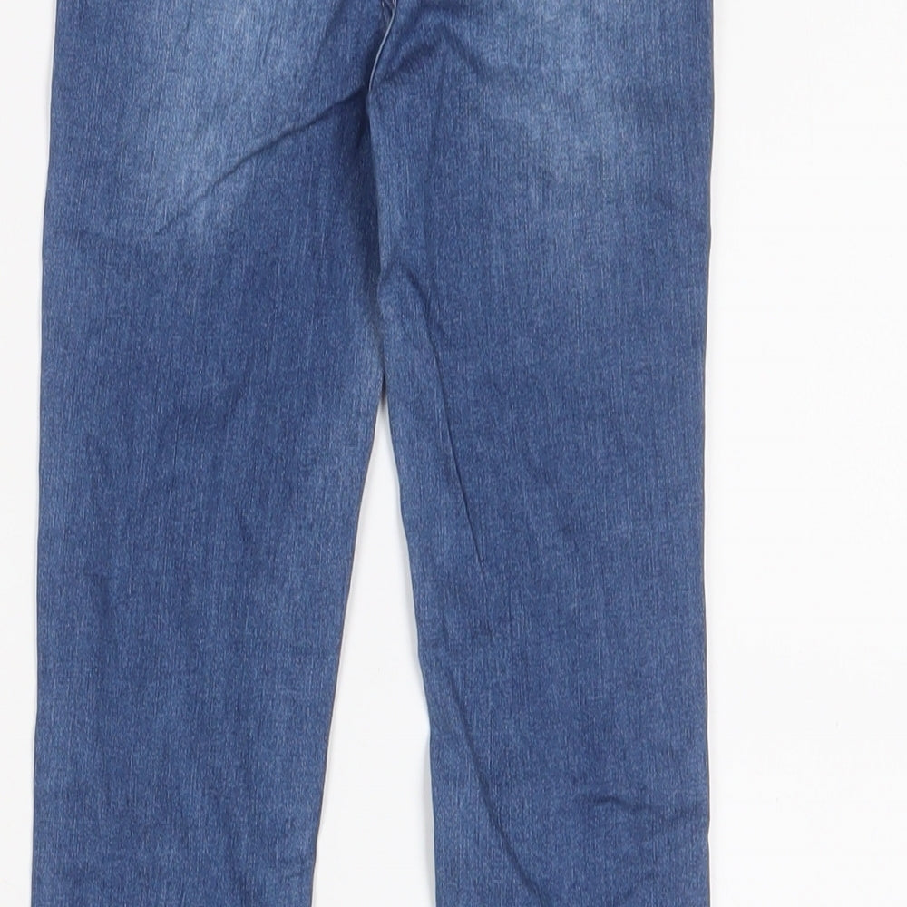 H&M Girls Blue Cotton Jegging Jeans Size 8-9 Years L23 in Regular Pullover