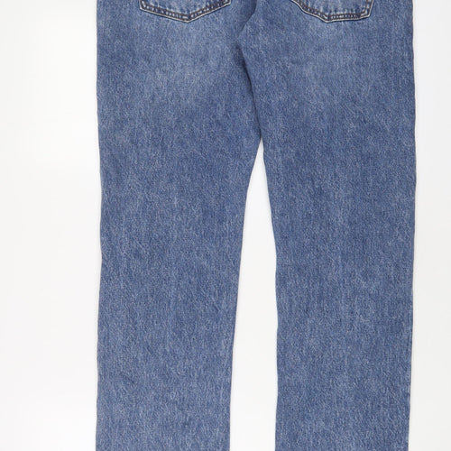 FOREVER 21 Mens Blue Cotton Straight Jeans Size 33 in L32 in Regular Zip