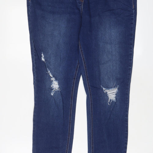 Papaya Womens Blue Cotton Jegging Jeans Size 16 L29 in Regular