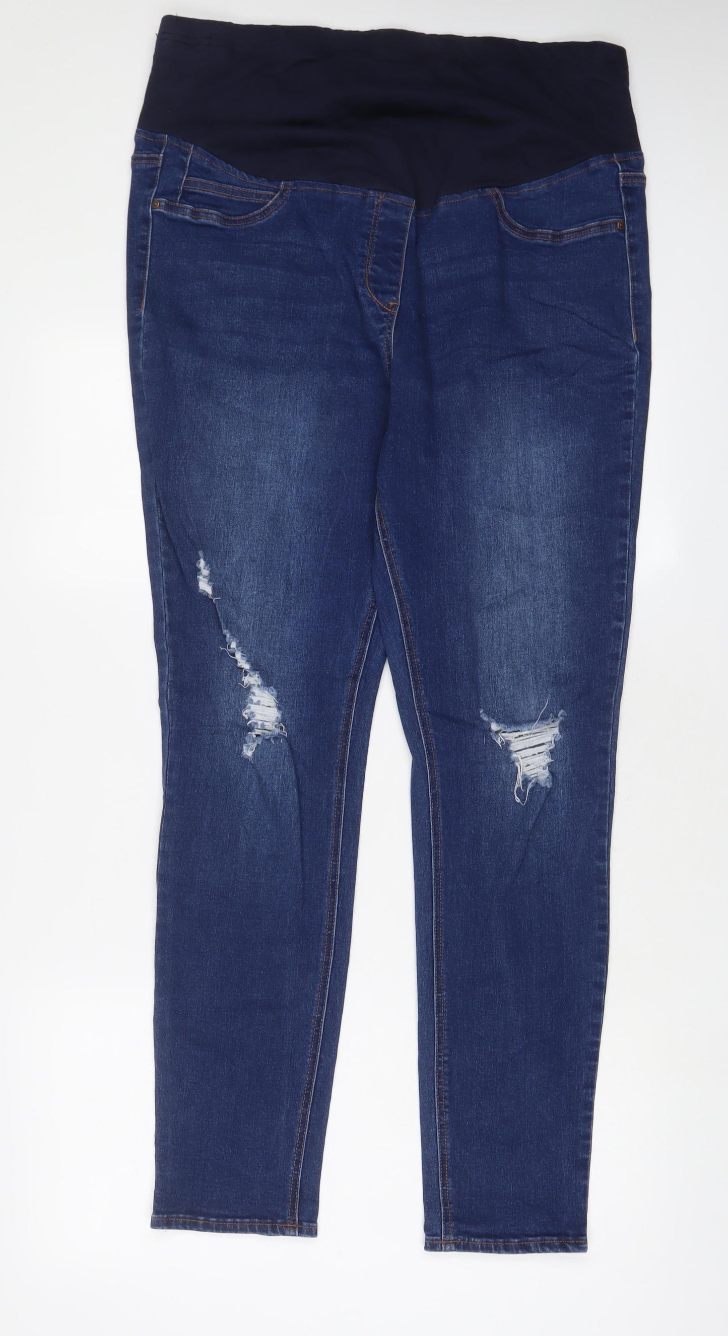 Papaya Womens Blue Cotton Jegging Jeans Size 16 L29 in Regular