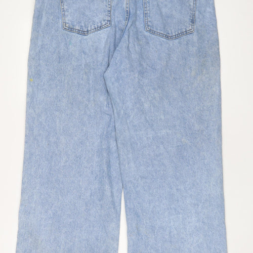 ASOS Mens Blue Cotton Wide-Leg Jeans Size 34 in L32 in Regular Zip