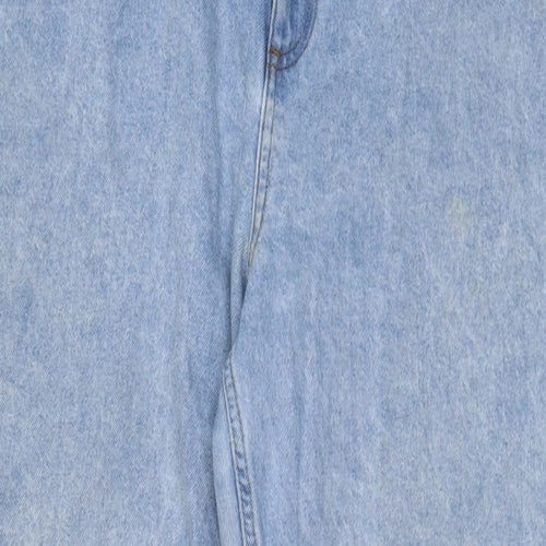 ASOS Mens Blue Cotton Wide-Leg Jeans Size 34 in L32 in Regular Zip