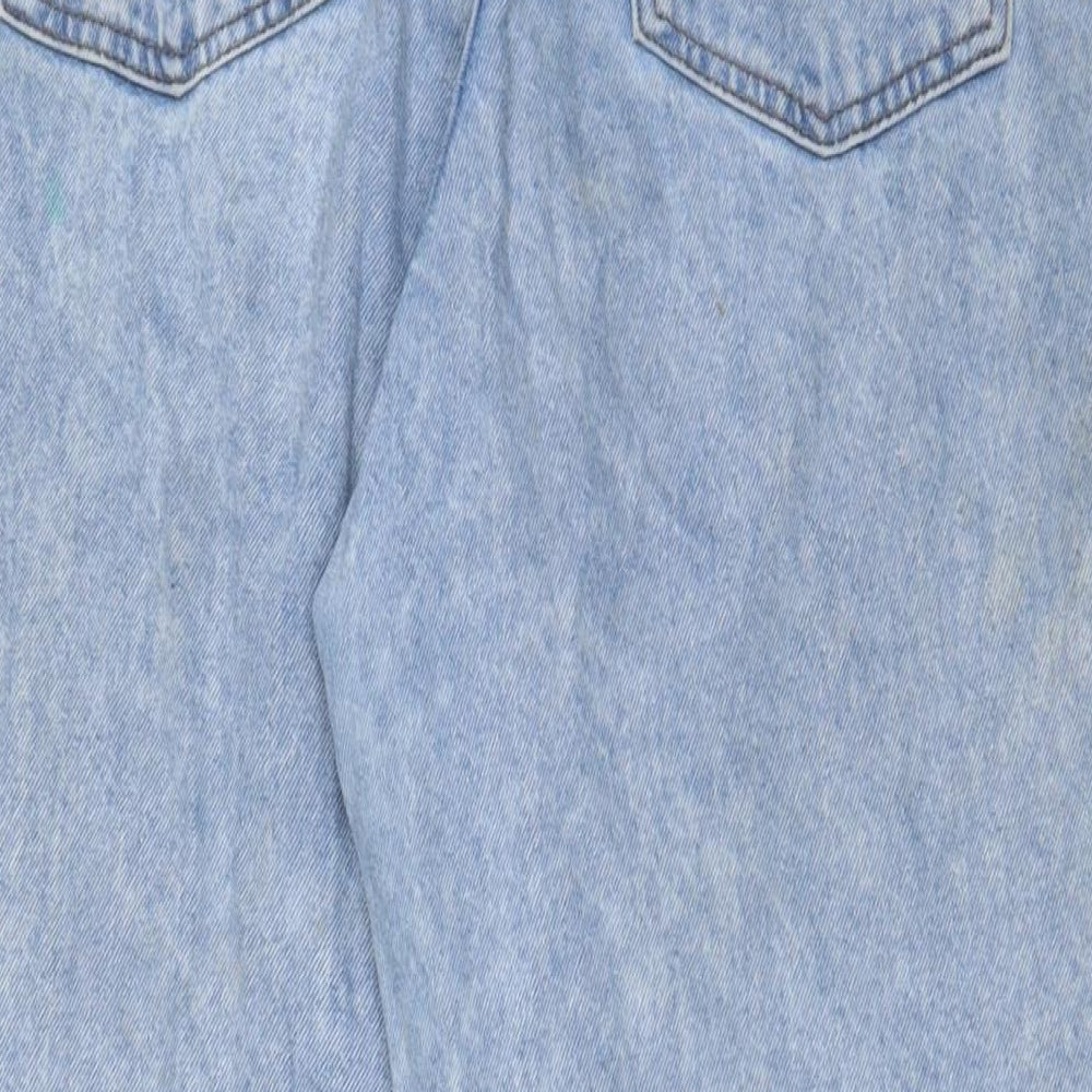 ASOS Mens Blue Cotton Wide-Leg Jeans Size 34 in L32 in Regular Zip