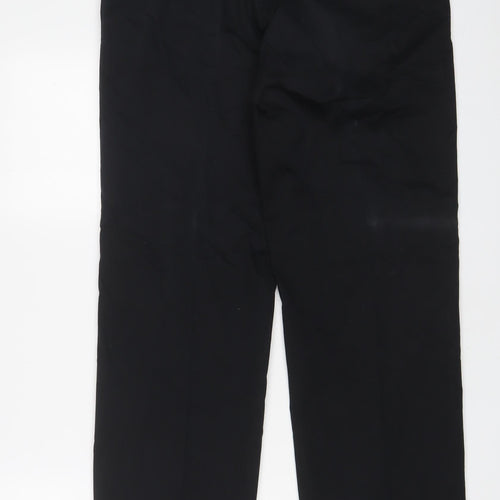 Debenhams Mens Black Cotton Trousers Size 36 in L36 in Regular Zip - Long Leg