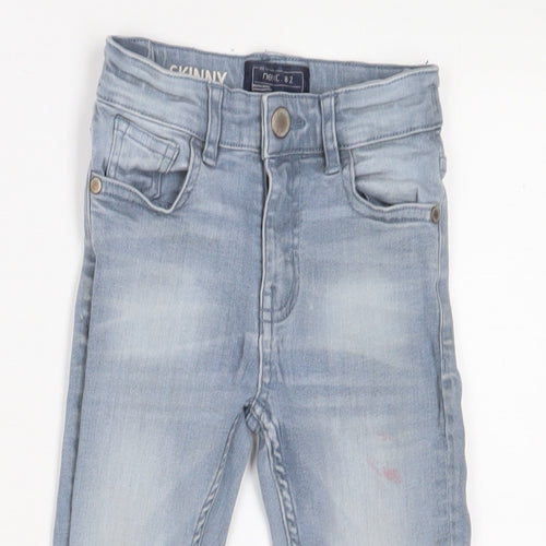 NEXT Boys Blue Cotton Skinny Jeans Size 4 Years Regular Zip
