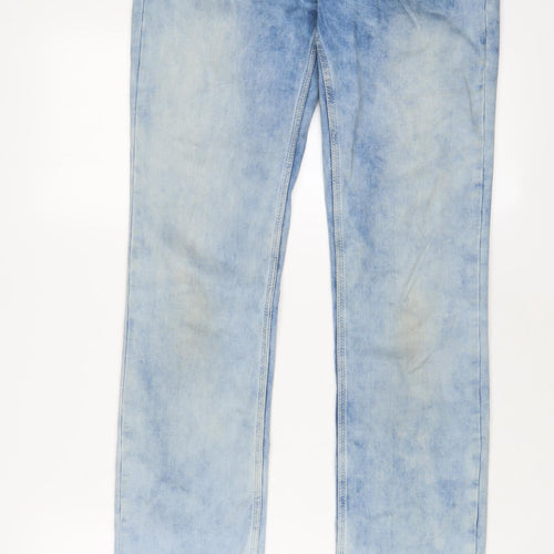 Pepe Jeans Mens Blue Cotton Straight Jeans Size 30 in L32 in Regular Zip