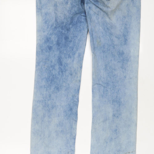Pepe Jeans Mens Blue Cotton Straight Jeans Size 30 in L32 in Regular Zip
