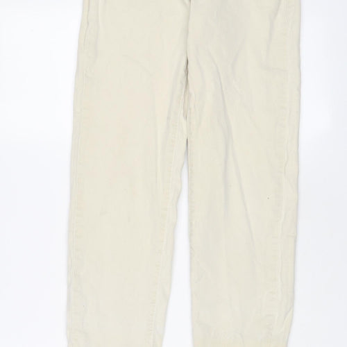 Stradivarius Womens Beige Cotton Straight Jeans Size 8 L27 in Regular Zip