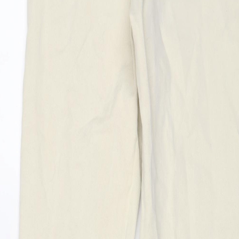 Stradivarius Womens Beige Cotton Straight Jeans Size 8 L27 in Regular Zip