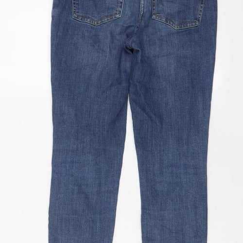 Marks and Spencer Womens Blue Cotton Skinny Jeans Size 8 L24 in Regular Zip