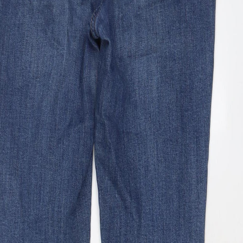 Marks and Spencer Womens Blue Cotton Skinny Jeans Size 8 L24 in Regular Zip