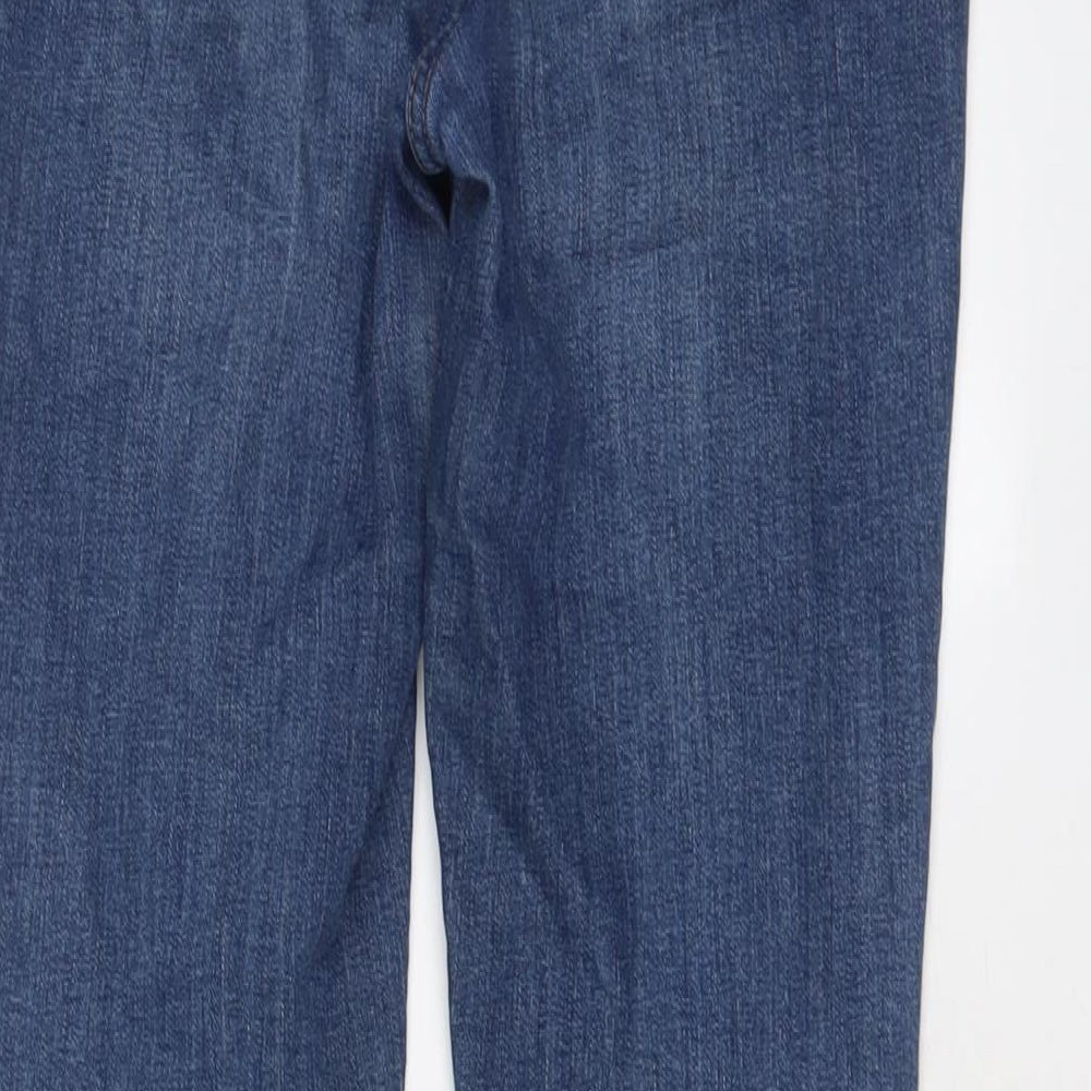 Marks and Spencer Womens Blue Cotton Skinny Jeans Size 8 L24 in Regular Zip