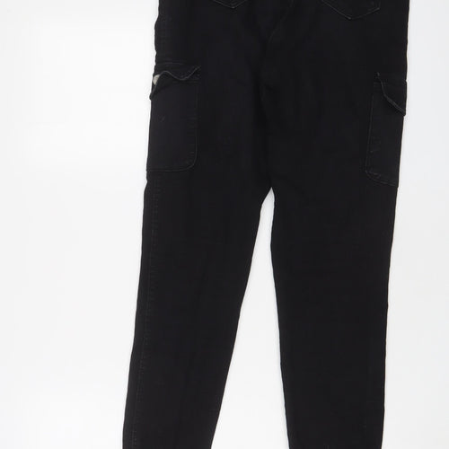 Denim wise Womens Black Cotton Tapered Jeans Size 10 L30 in Regular Zip