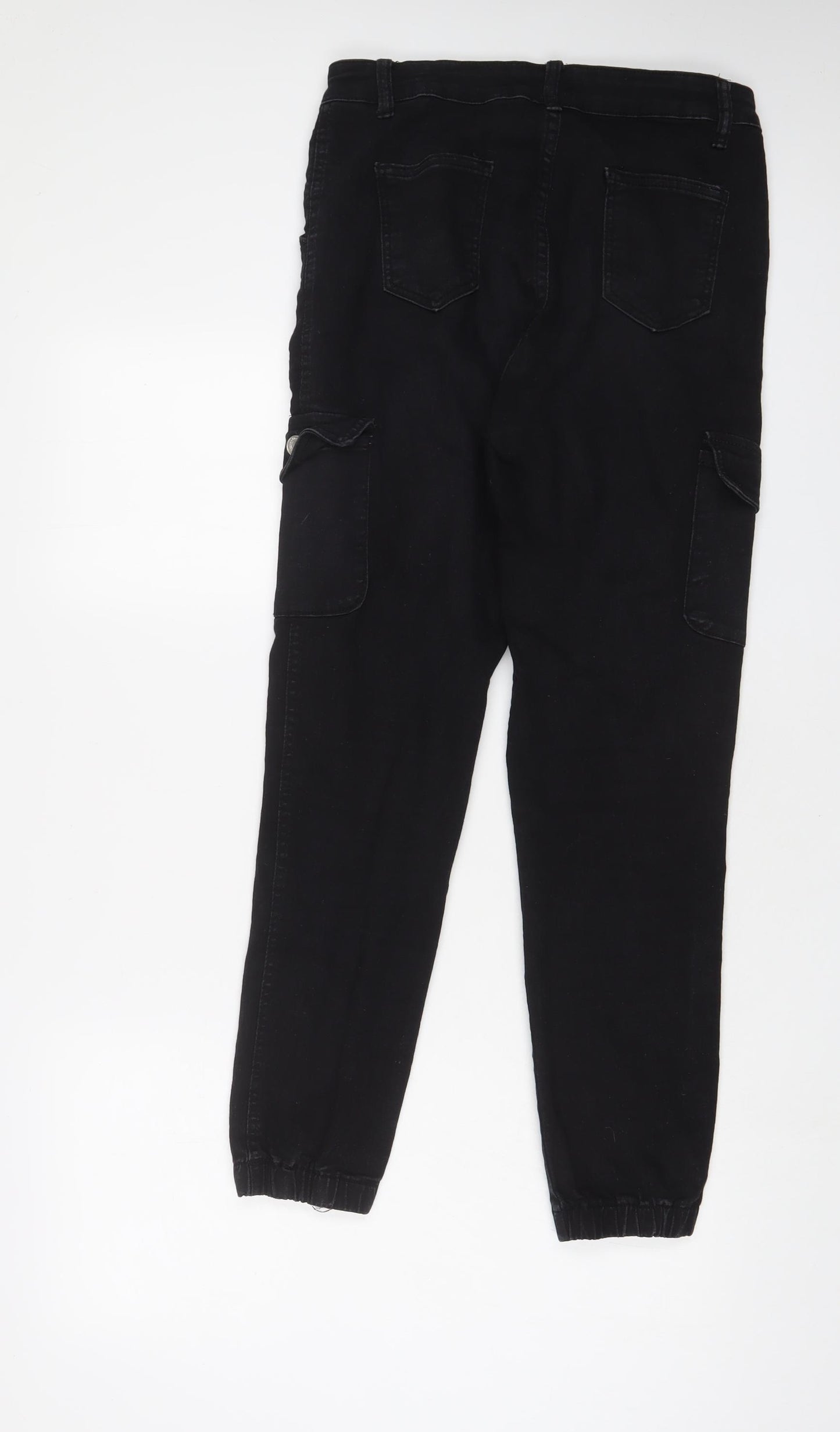 Denim wise Womens Black Cotton Tapered Jeans Size 10 L30 in Regular Zip