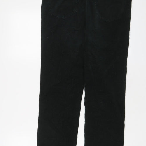 Marks and Spencer Womens Green Cotton Trousers Size 32 in L28 in Regular Zip