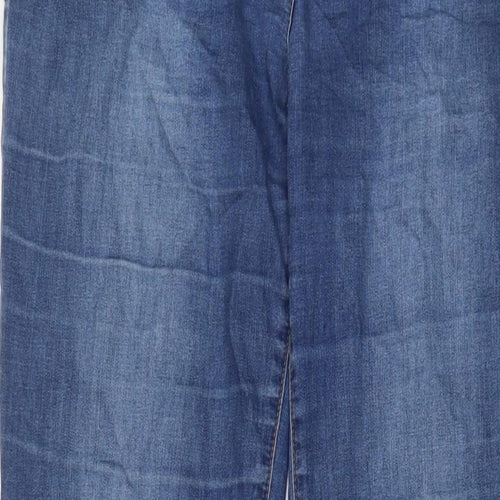 TU Womens Blue Cotton Straight Jeans Size 14 L33 in Regular Zip