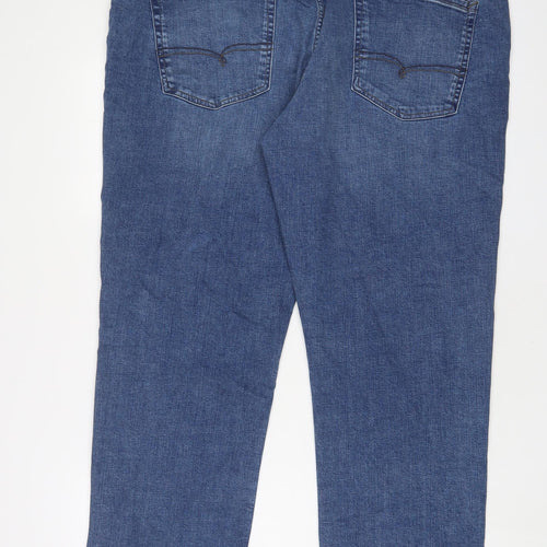 NEXT Mens Blue Cotton Straight Jeans Size 42 in L31 in Regular Zip