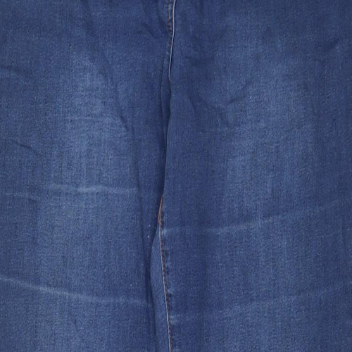 TU Womens Blue Cotton Straight Jeans Size 14 L32 in Regular Zip