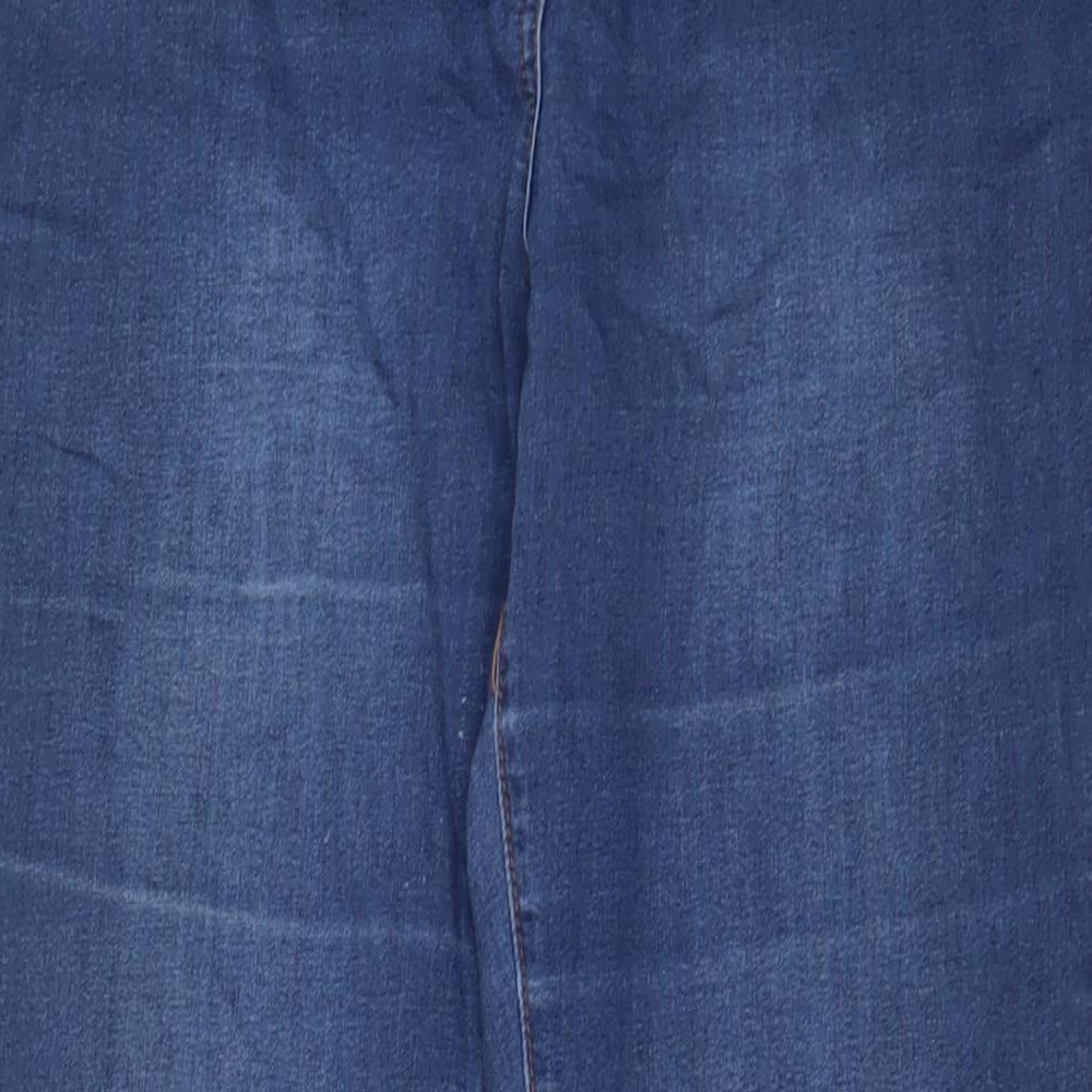 TU Womens Blue Cotton Straight Jeans Size 14 L32 in Regular Zip