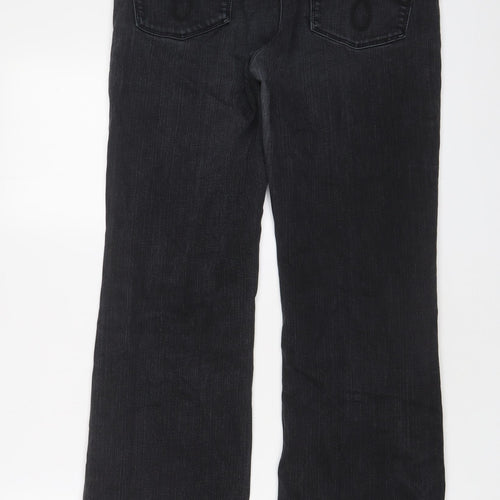Oasis Womens Grey Cotton Bootcut Jeans Size 32 in L30 in Regular Zip