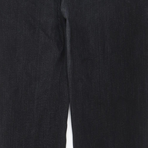 Oasis Womens Grey Cotton Bootcut Jeans Size 32 in L30 in Regular Zip
