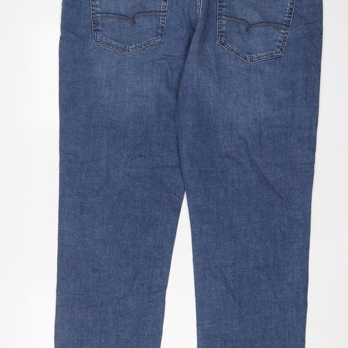 NEXT Mens Blue Cotton Straight Jeans Size 42 in L31 in Regular Zip