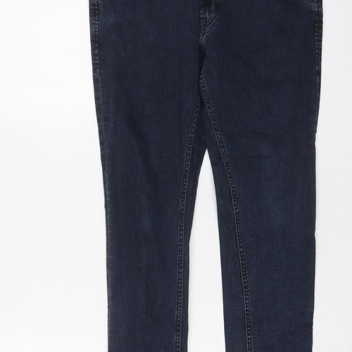 JACK & JONES Mens Blue Cotton Skinny Jeans Size 32 in L30 in Regular Zip