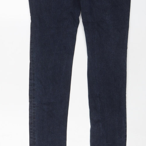 JACK & JONES Mens Blue Cotton Skinny Jeans Size 32 in L30 in Regular Zip