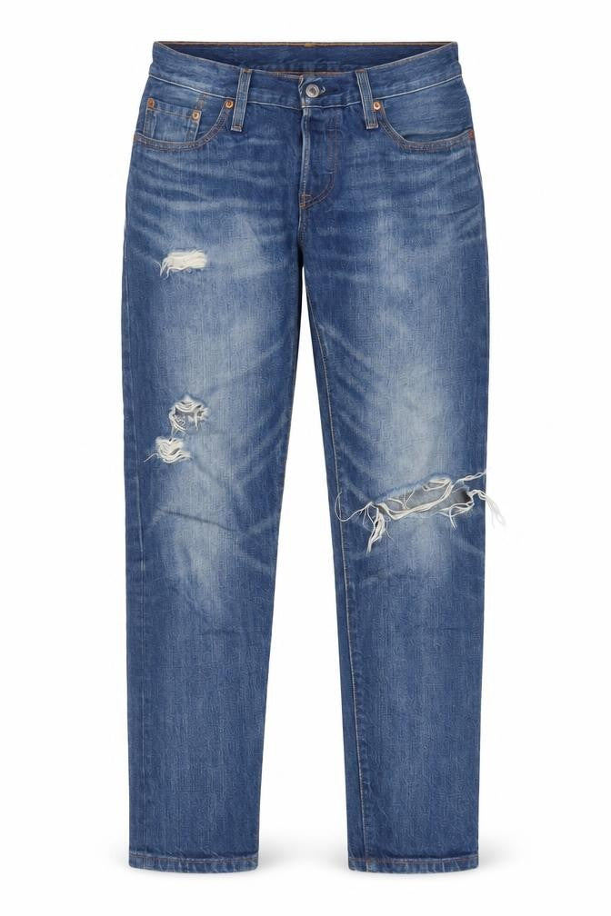 Levi's Womens Blue Cotton Straight Jeans Size 24 in L32 in Regular Zip