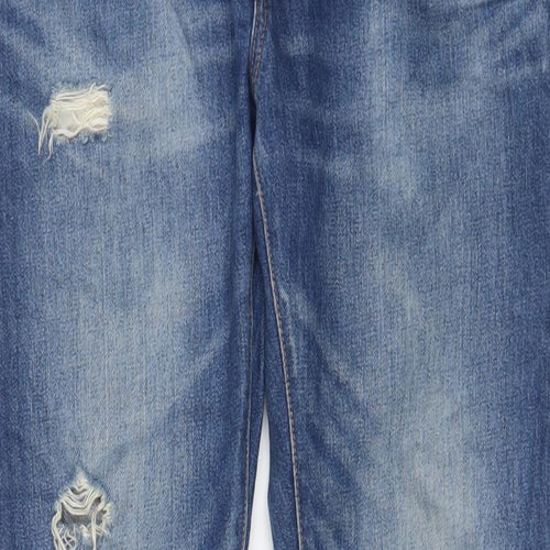 Levi's Womens Blue Cotton Straight Jeans Size 24 in L32 in Regular Zip