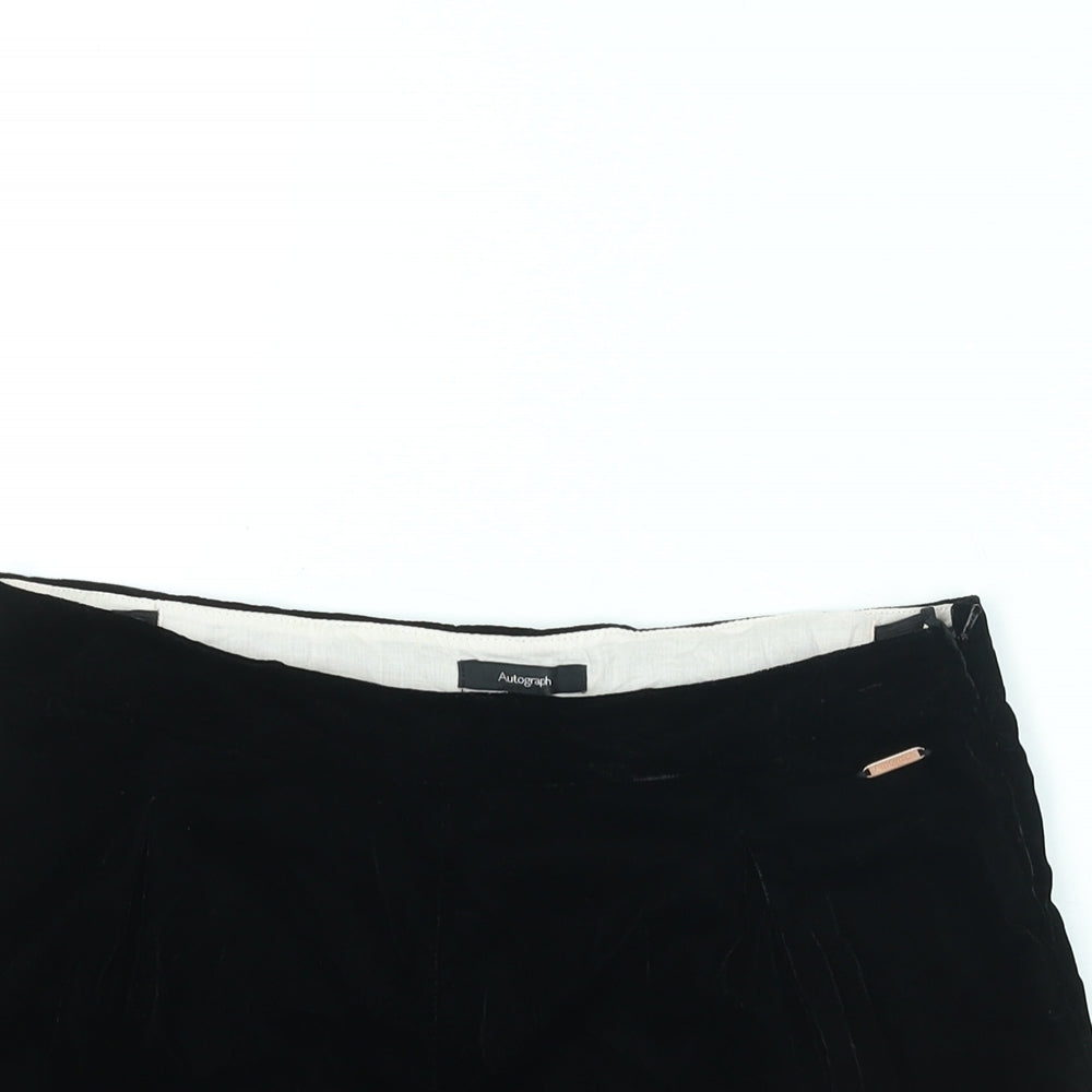 Autograph Girls Black Polyester Mom Shorts Size 13-14 Years Regular Zip