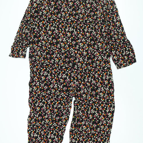 Whistles Womens Multicoloured Floral Cupro Jumpsuit One-Piece Size M L24 in Button