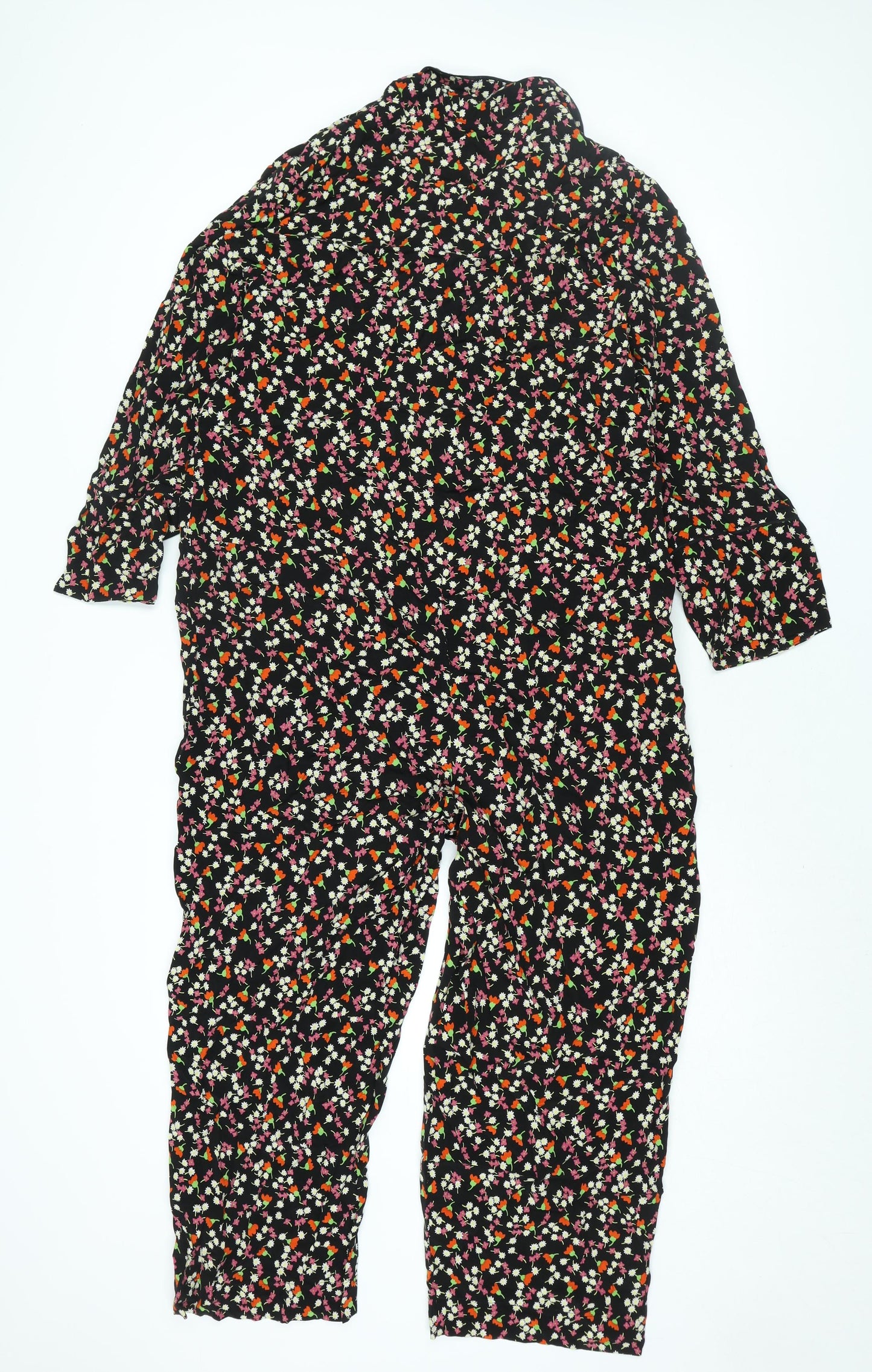 Whistles Womens Multicoloured Floral Cupro Jumpsuit One-Piece Size M L24 in Button