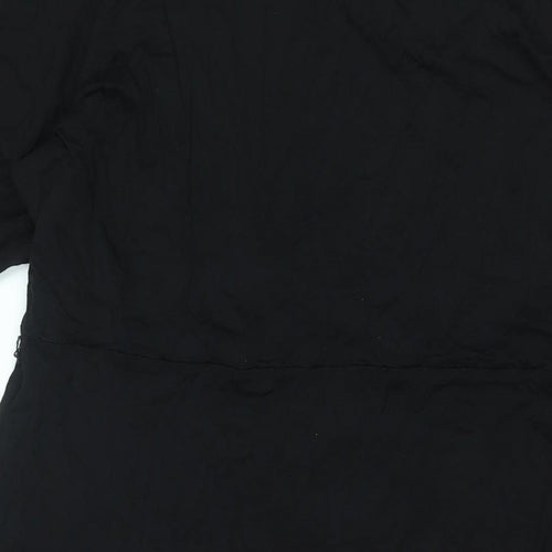 Marks and Spencer Womens Black Viscose Shift Size 18 V-Neck Pullover