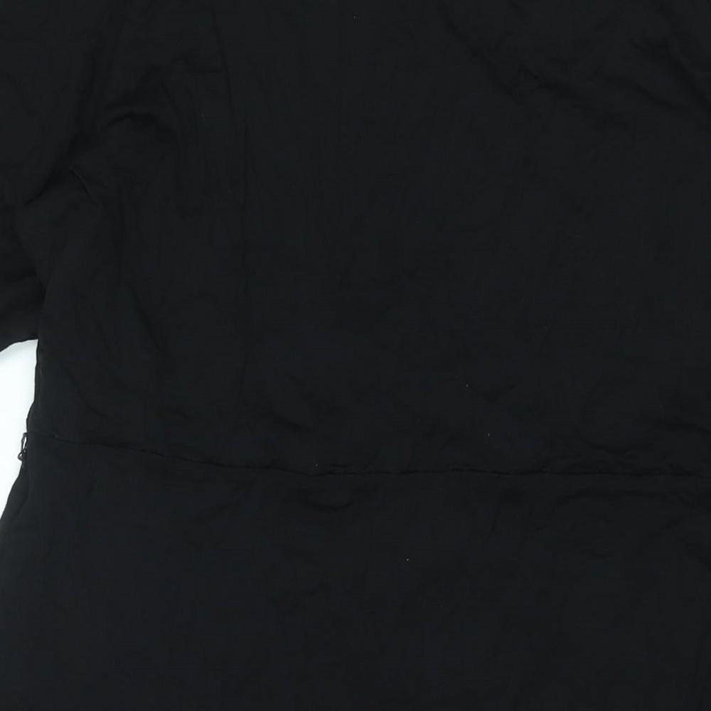 Marks and Spencer Womens Black Viscose Shift Size 18 V-Neck Pullover