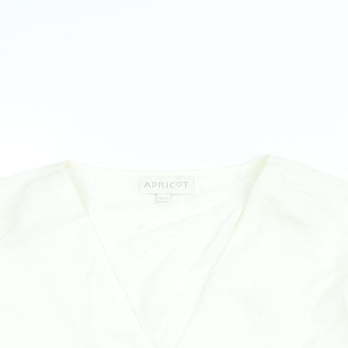 Apricot Womens White Polyester Basic Blouse Size 12 V-Neck