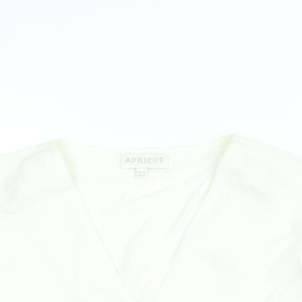 Apricot Womens White Polyester Basic Blouse Size 12 V-Neck